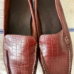Cole Haan Men's Cognac Croc-Embossed Leather Loafers